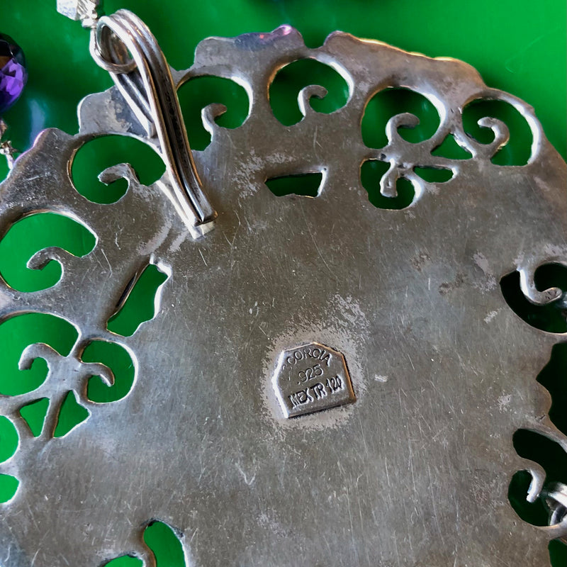 Matilde Poulat Style Pendant Amethyst Beaded Necklace