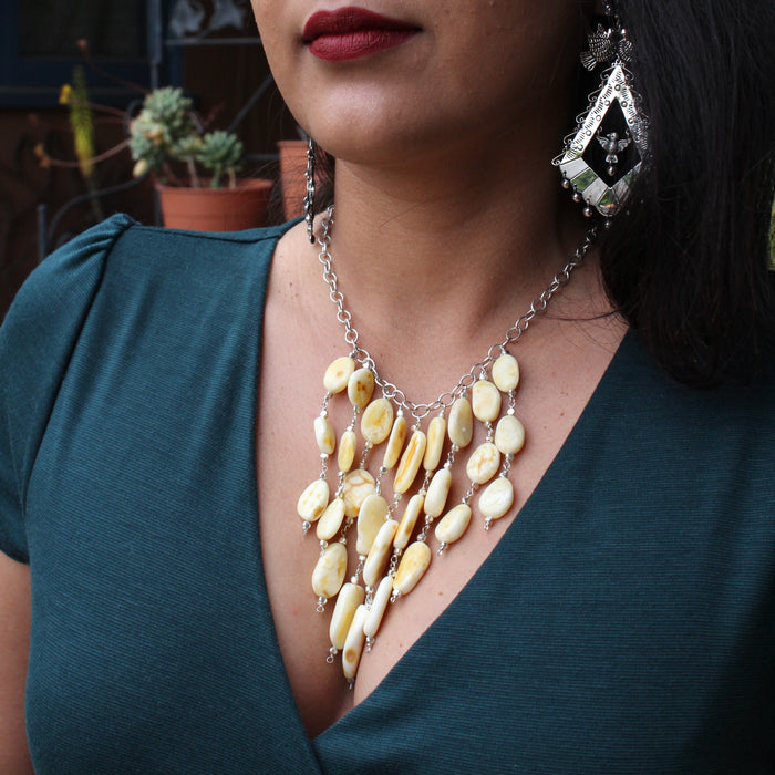 Butterscotch Baltic Amber Opaque Yellow Beaded Necklace