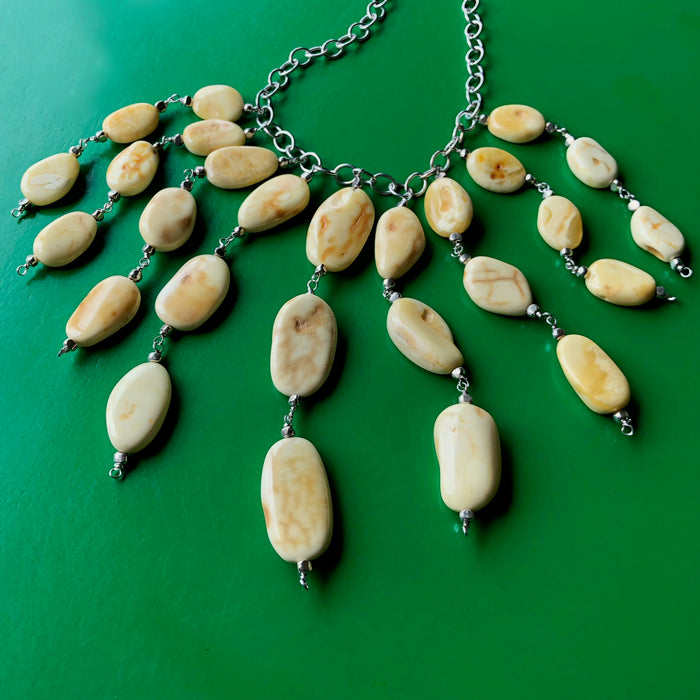 Butterscotch Baltic Amber Opaque Yellow Beaded Necklace