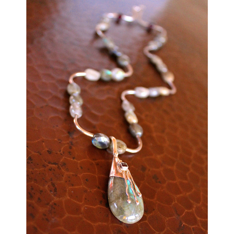 Labradorite and Garnet Necklace